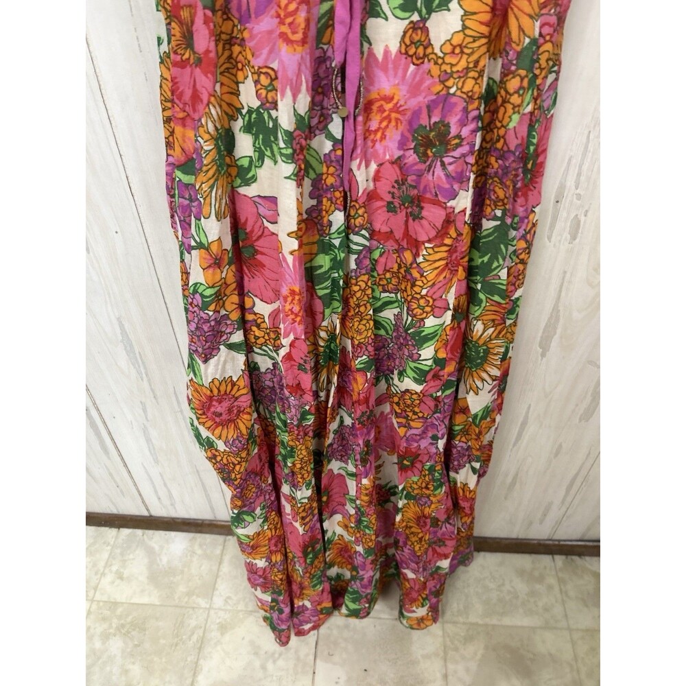 Free People Floral Dream Weaver Maxi Dress Spring Earth Fairy Boho Medium Cotton - Picture 7 of 9